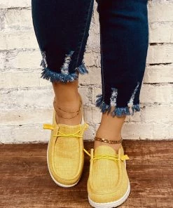 HT NEW ARRIVALS En Bloom | Lemon Canvas Upper Boat Shoes