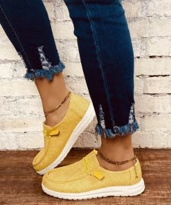 HT NEW ARRIVALS En Bloom | Lemon Canvas Upper Boat Shoes