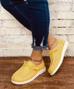 HT NEW ARRIVALS En Bloom | Lemon Canvas Upper Boat Shoes