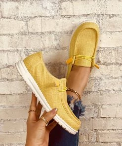 HT NEW ARRIVALS En Bloom | Lemon Canvas Upper Boat Shoes