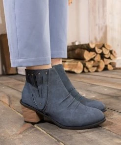 HYHE EN BLOOM | Navy Ruched Low Ankle Boots 13 HYHE EN BLOOM | Navy Ruched Low Ankle Boots