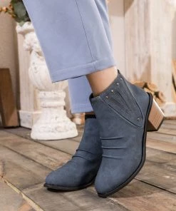 HYHE EN BLOOM | Navy Ruched Low Ankle Boots 14 HYHE EN BLOOM | Navy Ruched Low Ankle Boots