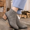HYHE EN BLOOM | Grey Ruched Low Ankle Boots