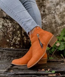 YL En Bloom | Orange Low Ankle Boots