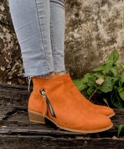 YL En Bloom | Orange Low Ankle Boots