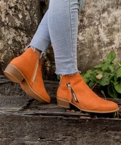 YL En Bloom | Orange Low Ankle Boots