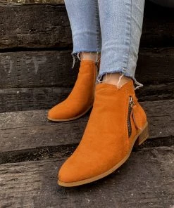 YL En Bloom | Orange Low Ankle Boots