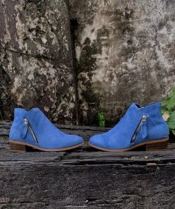 YL En Bloom | Blue Side Zipper Low Ankle Boot