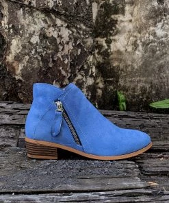 YL En Bloom | Blue Side Zipper Low Ankle Boot