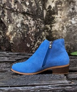 YL En Bloom | Blue Side Zipper Low Ankle Boot