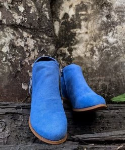 YL En Bloom | Blue Side Zipper Low Ankle Boot