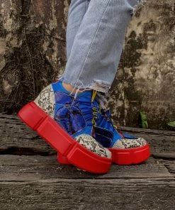 YL En Bloom | Snake Print Multi Color Wedge Sneaker