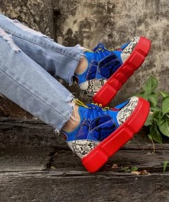 YL En Bloom | Snake Print Multi Color Wedge Sneaker