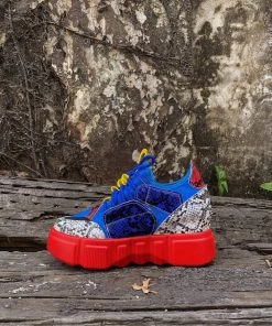 YL En Bloom | Snake Print Multi Color Wedge Sneaker
