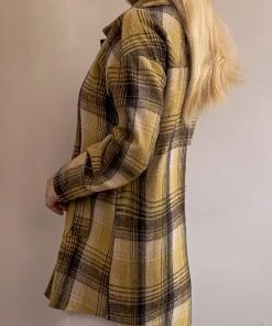 YBL Smaibulun | Yellow Plaid Side-Pocket Button-Up Shirt New In Clothing 8 YBL Smaibulun | Yellow Plaid Side-Pocket Button-Up Shirt New In Clothing