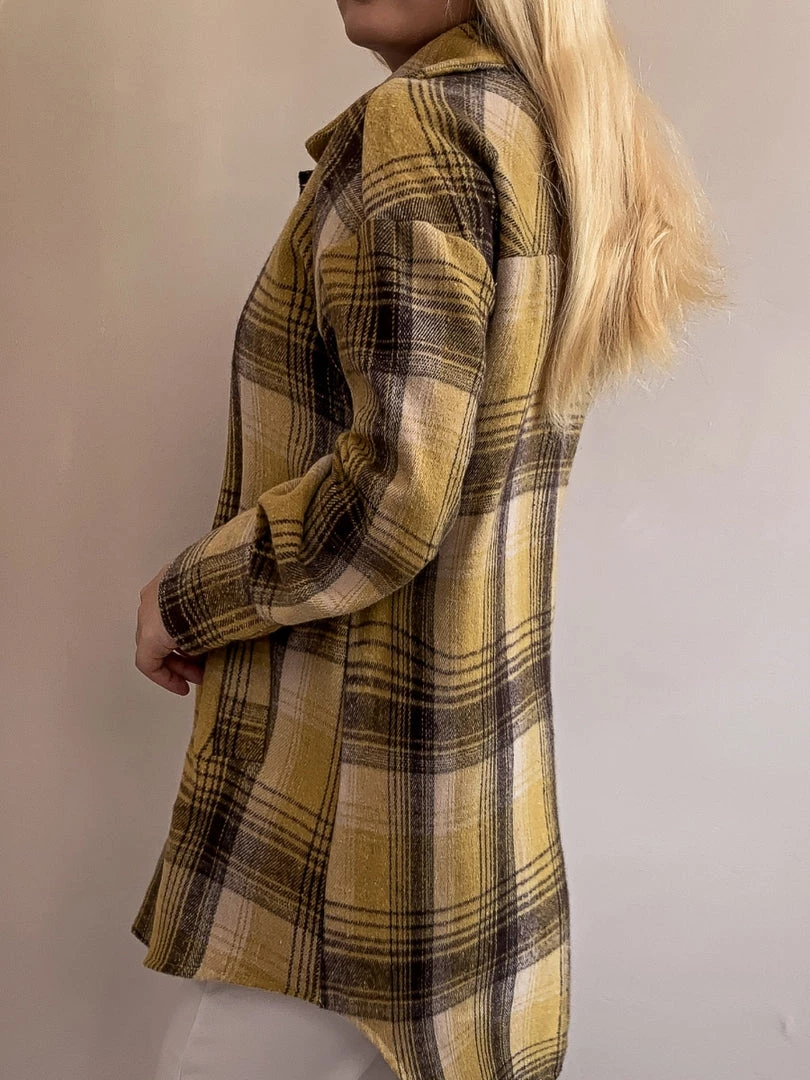 YBL Smaibulun | Yellow Plaid Side-Pocket Button-Up Shirt New In Clothing 3 YBL Smaibulun | Yellow Plaid Side-Pocket Button-Up Shirt New In Clothing