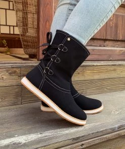 AL En Bloom | Black Cristiana Ankle Shearling Boot