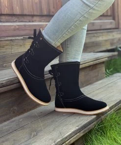 AL En Bloom | Black Cristiana Ankle Shearling Boot