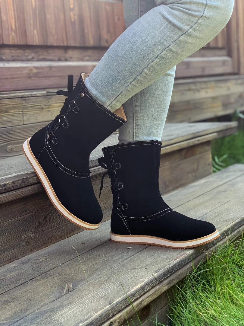 AL En Bloom | Black Cristiana Ankle Shearling Boot 1 AL En Bloom | Black Cristiana Ankle Shearling Boot