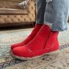 YL En Bloom | Red Plush-Lined Low Ankle Boot
