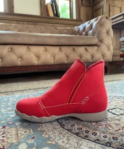 YL En Bloom | Red Plush-Lined Low Ankle Boot