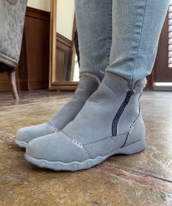 YL En Bloom | Grey Plush-Lined Low Ankle Boot New In Shoes