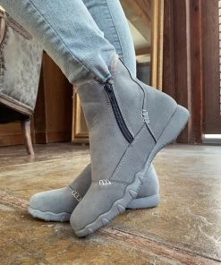 YL En Bloom | Grey Plush-Lined Low Ankle Boot New In Shoes 12 YL En Bloom | Grey Plush-Lined Low Ankle Boot New In Shoes