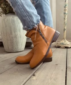 YL New In Shoes En Bloom | Yellow Side Zip Ruched Ankle Boot