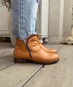 YL New In Shoes En Bloom | Yellow Side Zip Ruched Ankle Boot