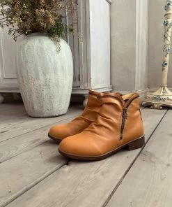 YL New In Shoes En Bloom | Yellow Side Zip Ruched Ankle Boot