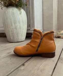 YL New In Shoes En Bloom | Yellow Side Zip Ruched Ankle Boot