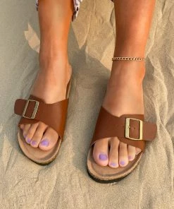 Single-Buckle Sliders Slide Sandals - Maibulun New In Shoes