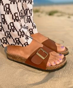 Single-Buckle Sliders Slide Sandals - Maibulun New In Shoes