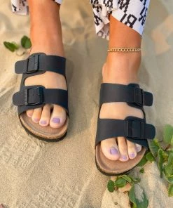 Double-Buckle-up Cushioned Footbed Sandals - Maibulun New In Shoes