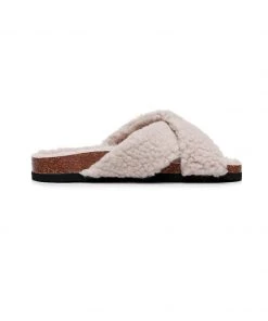 GLF Maibulun | Criss-Cross Fleece Slipper - Beige New In Shoes