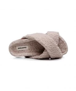 GLF Maibulun | Criss-Cross Fleece Slipper - Beige New In Shoes