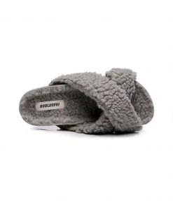 GLF New In Shoes Maibulun | Criss-Cross Fleece Slipper - Grey