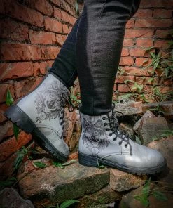 YL En Bloom | Werewolf Grey Combat Boot New In Shoes