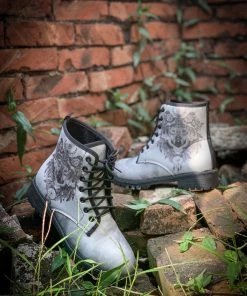 YL En Bloom | Werewolf Grey Combat Boot New In Shoes