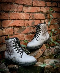 YL En Bloom | Werewolf Grey Combat Boot New In Shoes