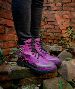 YL New In Shoes En Bloom | Halloween Theme Purple Combat Boot