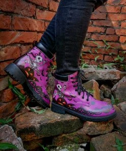 YL New In Shoes En Bloom | Halloween Theme Purple Combat Boot