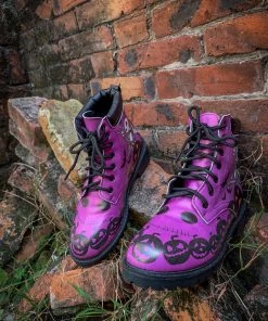 YL New In Shoes En Bloom | Halloween Theme Purple Combat Boot
