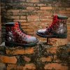 YL En Bloom | Spider Web Skull Comedian Ankle Flat Combat Boots