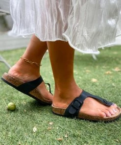 New In Shoes T-Strap Cushioned Footbed Sandals - Maibulun