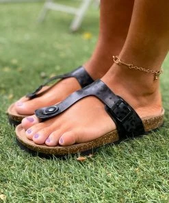 New In Shoes T-Strap Cushioned Footbed Sandals - Maibulun