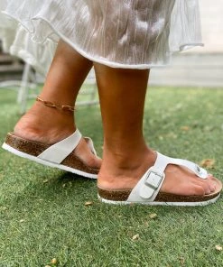 New In Shoes T-Strap Cushioned Footbed Sandals - Maibulun