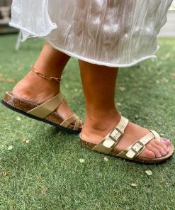 New In Shoes Crisscross Double-Buckle Sandals - Maibulun