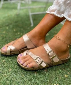 New In Shoes Crisscross Double-Buckle Sandals - Maibulun