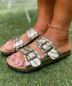 Croc Double-Buckle-up Sandals - Maibulun New In Shoes